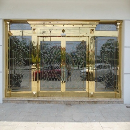 Mẫu Cửa chính inox hoa văn